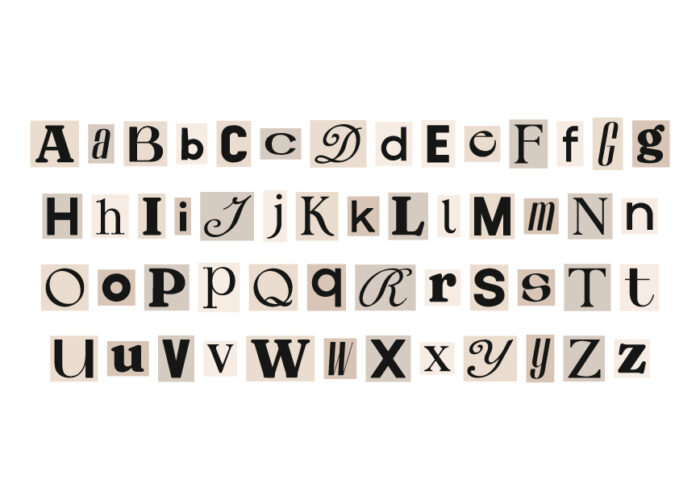 L'ALPHABET DÉCOUPÉ SUR DU PAPIER